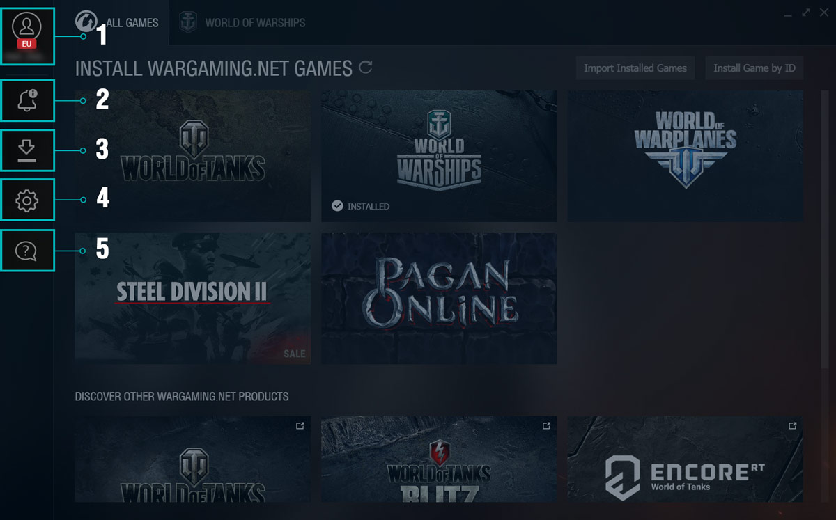 wargaming game center launcher